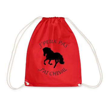 J'peux pas j'ai Cheval - Sac de sport léger - rouge - Devant