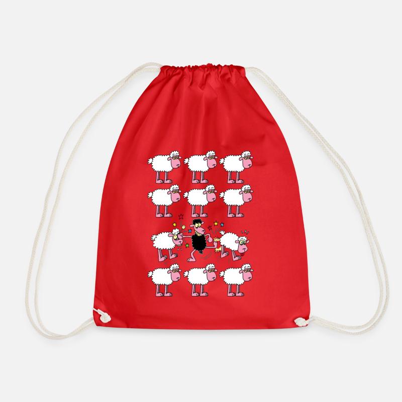Black sheep - Drawstring Bag - red
