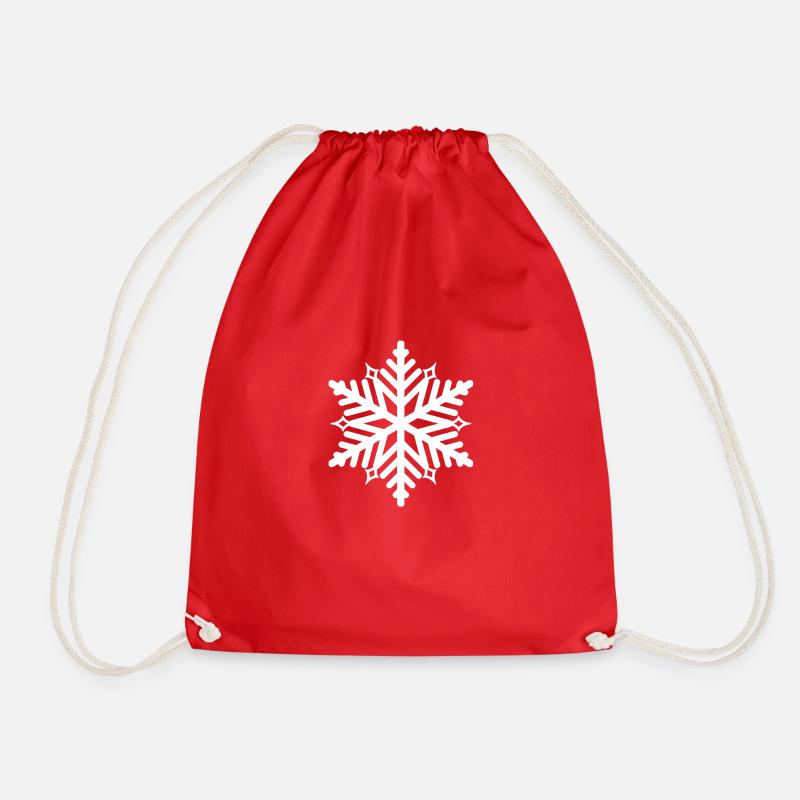 flake - Drawstring Bag - red