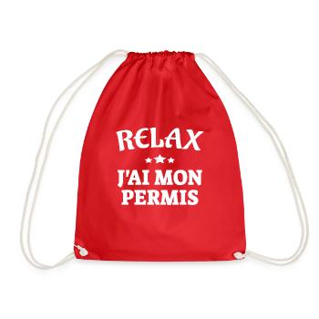 Relax - J'ai mon permis (White) - Sac de sport léger - rouge - Devant