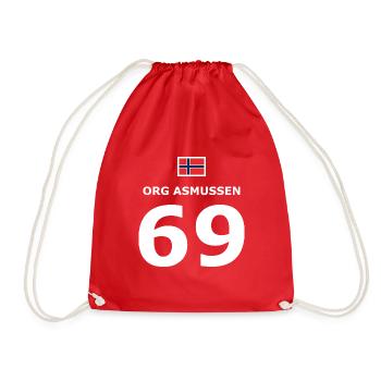 Lustiges Fußballtrikot - Org Asmussen - Turnbeutel - Rot - Vorne
