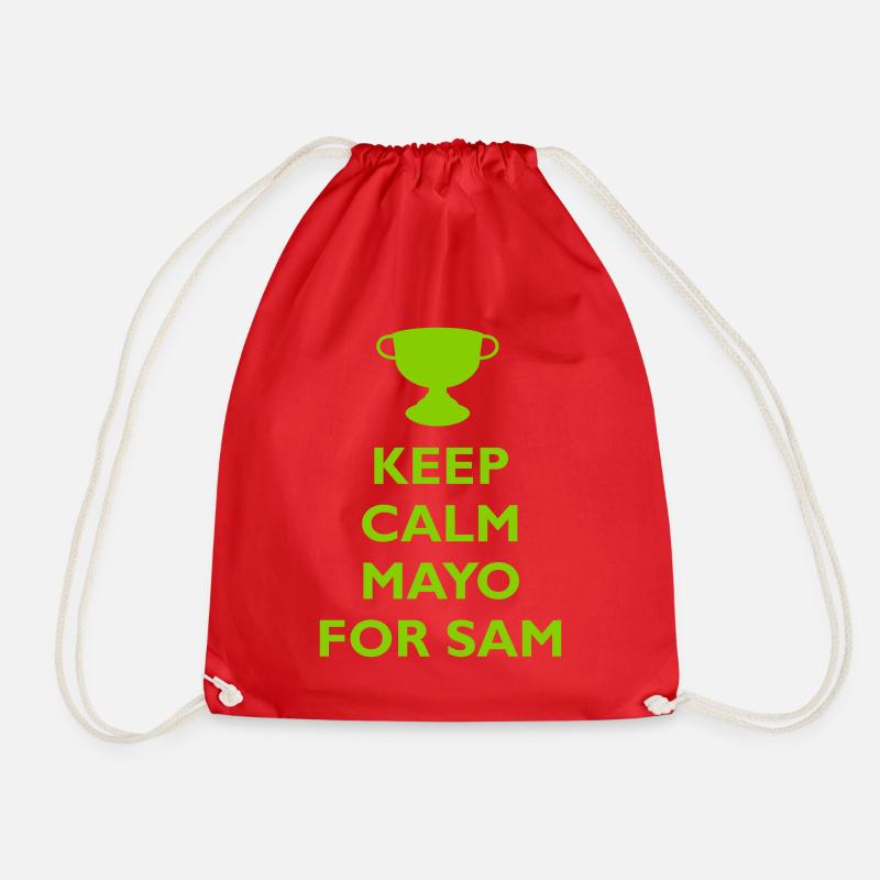 Keep Calm Mayo For Sam_ - Drawstring Bag - red