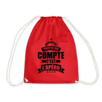 aujourd'hui tout ce qui compte c est l'apéro - Sac de sport léger - rouge - Devant