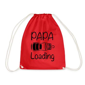 papa loading - Drawstring Bag - red - Front