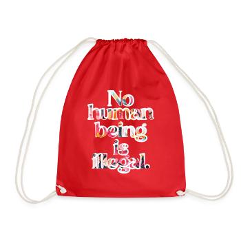 no human is illegal - The Original - Turnbeutel - Rot - Vorne