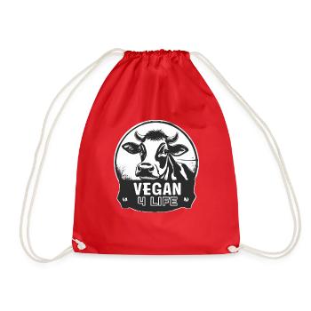 Vegan 4 Life - Turnbeutel - Rot - Vorne