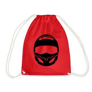 helmet - Drawstring Bag - red - Front