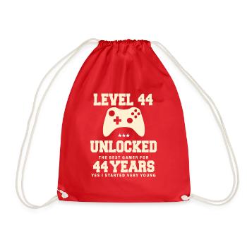 Level 44 Vintage Retro Vintage Anniversary - Drawstring Bag - red - Front