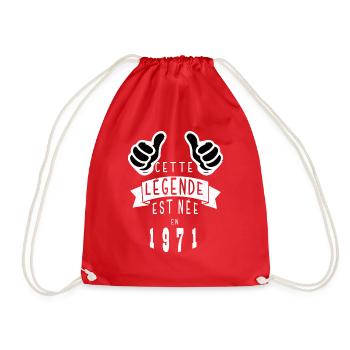 Légende 1971 Authentic 1971 Vintage Bursdag - Sac de sport léger - rouge - Devant