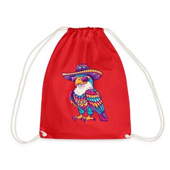 Aigle Bande Dessinée Drôle Sombrero - Sac de sport léger - rouge - Devant