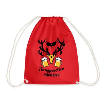 Hirsch JGA beer one 3c b - Drawstring Bag - red - Front