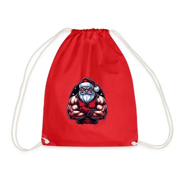 Culturiste Père Noël - Sac de sport léger - rouge - Devant