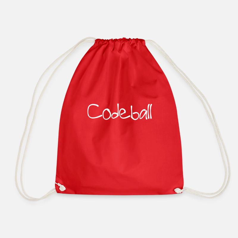 T shirt codeball - Drawstring Bag - red