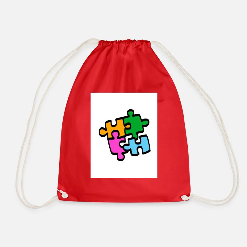 Spaß, Farben, spiel, Puzzle - Turnbeutel - Rot