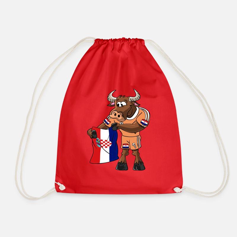 Croatian Fan Taurus - Drawstring Bag - red
