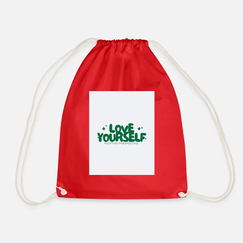 Love yourself - Drawstring Bag - red
