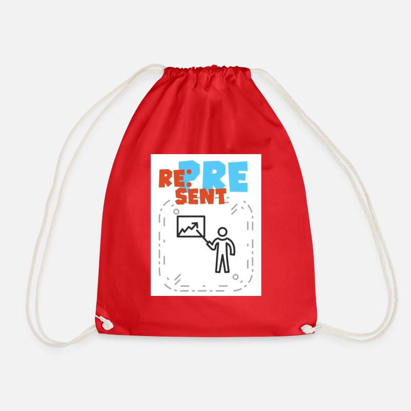 Represent. Show your good side. - Drawstring Bag - red