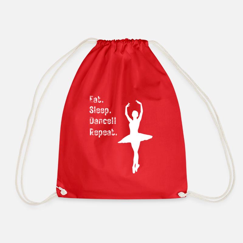 Dance - Eat. Sleep. Dance!! Repeat. - for Dancers - Drawstring Bag - red