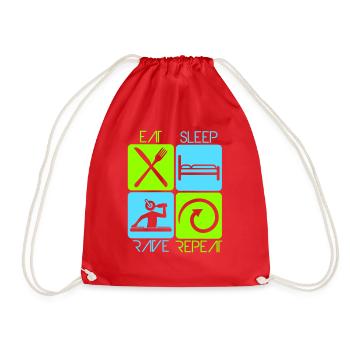 Manger dormir rave répéter nourriture sommeil corbeau disant - Sac de sport léger - rouge - Devant
