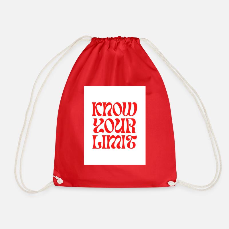 Know Your Limit - Drawstring Bag - red
