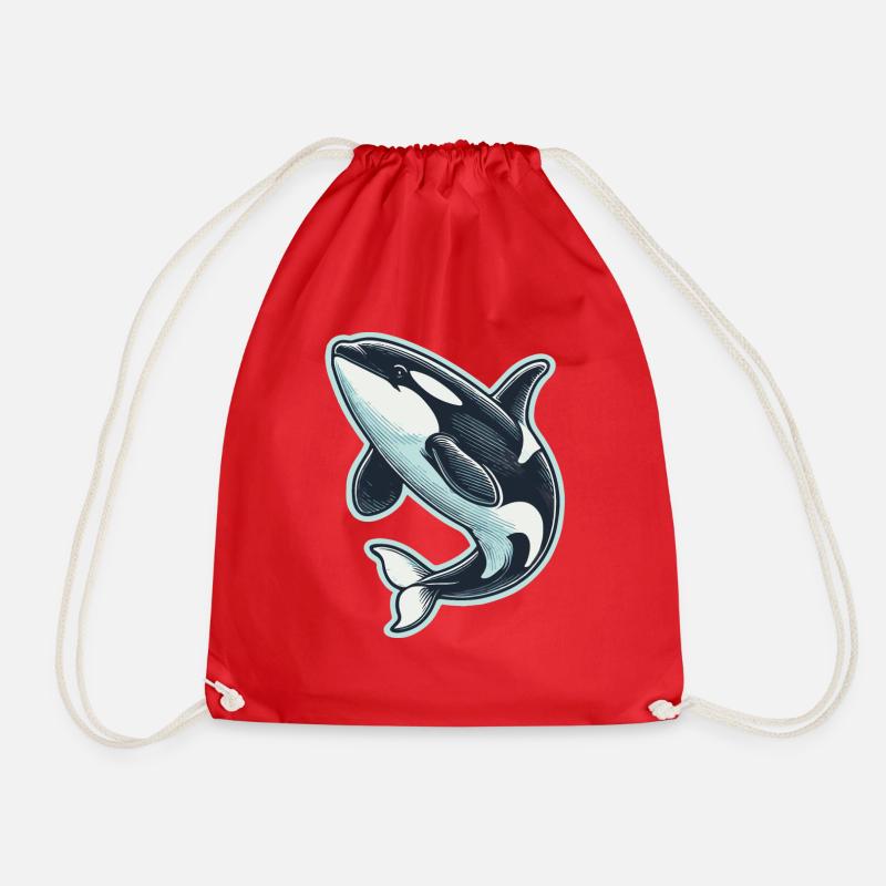 Killer whale - Drawstring Bag - red
