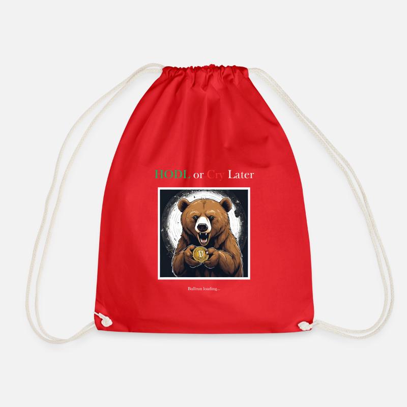 HODL Bear Design - Turnbeutel - Rot