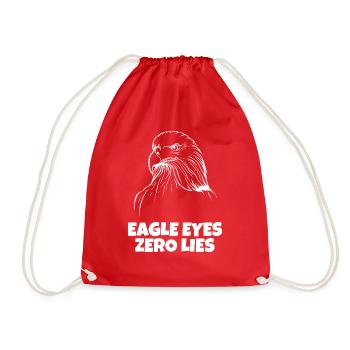 Eagle Eyes, Zero Lies - Drawstring Bag - red - Front