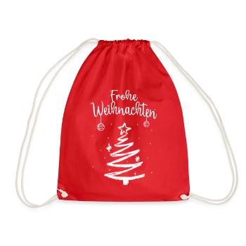 Frohe Weihnachten - Turnbeutel - Rot - Vorne