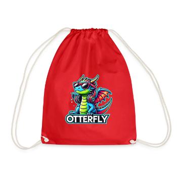 Cooler Otterfly Drache mit Sonnenbrille - Turnbeutel - Rot - Vorne