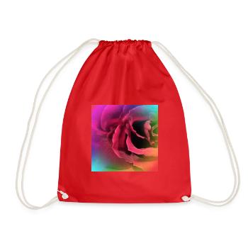Kreatives mehrfarbiges Foto einer Rose - Turnbeutel - Rot - Vorne