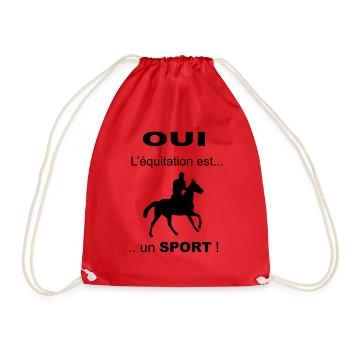 L'équitation est un sport ! - Sac de sport léger - rouge - Devant