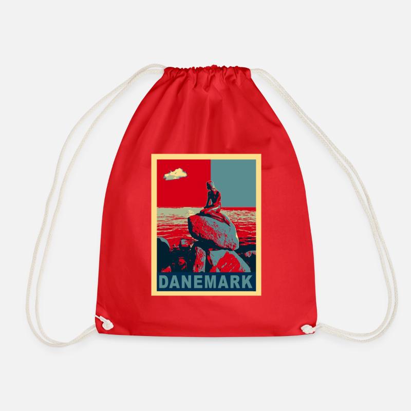 Denmark - Drawstring Bag - red