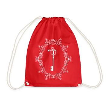Departures - Kingdom Hearts - White - Drawstring Bag - red - Front
