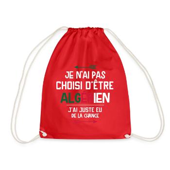 Algérien - Algérie - Homme - Cadeau - Chance - Sac de sport léger - rouge - Devant