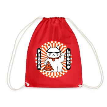 Le chat chanceux vous souhaite une bonne pizza - Sac de sport léger - rouge - Devant