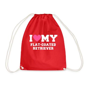 I love my Flat Coated Retriever - Turnbeutel - Rot - Vorne