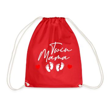 Mom Twins Babies Children Baby Birth - Drawstring Bag - red - Front