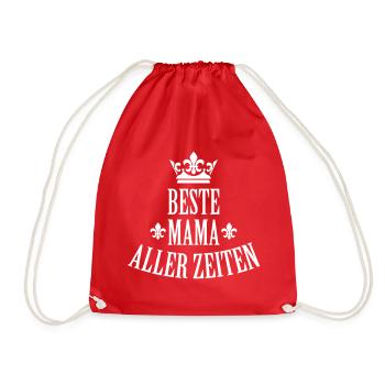 01 Beste Mama aller Zeiten 1c Muttertag - Turnbeutel - Rot - Vorne