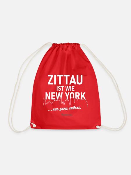 Zittau ist wie New York 😁 Spruch - Turnbeutel - Rot