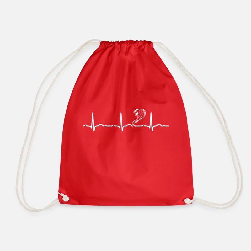 GIFT - ECG HEARTLINK COBRA SNAKE Whithe - Drawstring Bag - red