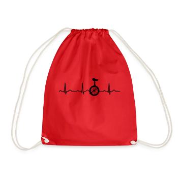 GIFT - EKG HEARTSCHLAG MOUNTAINBIKE EINRAD - Drawstring Bag - red - Front
