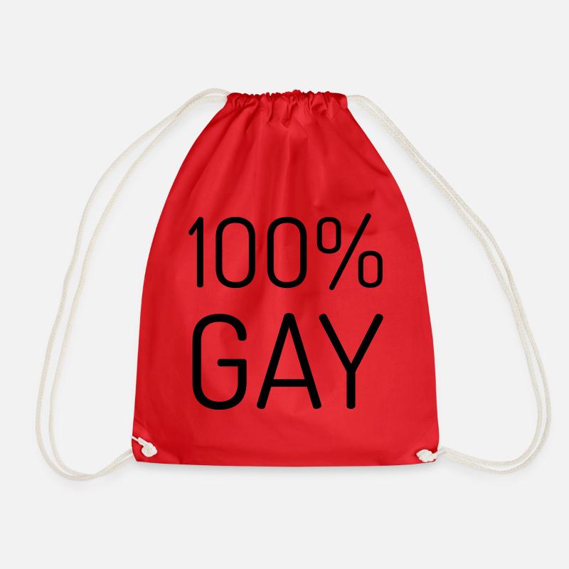 100% Homosexuell - Turnbeutel - Rot