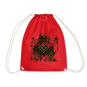 Ethno pattern Africa - Drawstring Bag - red - Front
