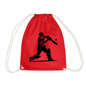 Silhouette de joueur de cricket - Sac de sport léger - rouge - Devant