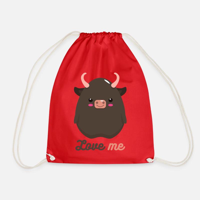Bull - Drawstring Bag - red