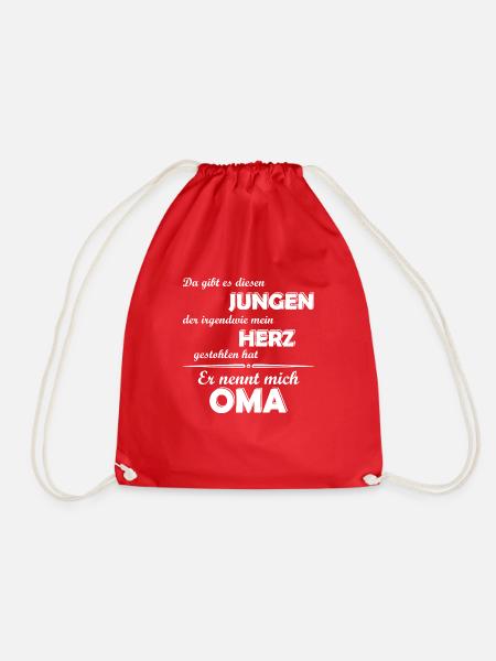 Ich liebe meinen Enkel - Oma - Turnbeutel - Rot