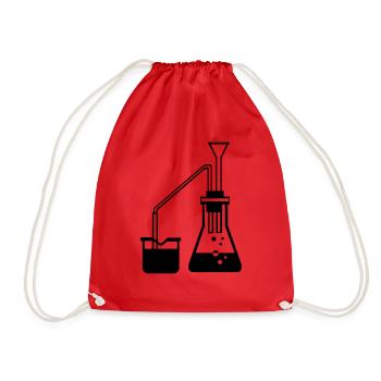 Chemie Experiment Geschenkidee Substanz mischen - Turnbeutel - Rot - Vorne