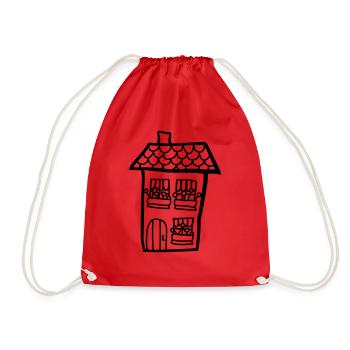 Maison d’enfants peint - Sac de sport léger - rouge - Devant