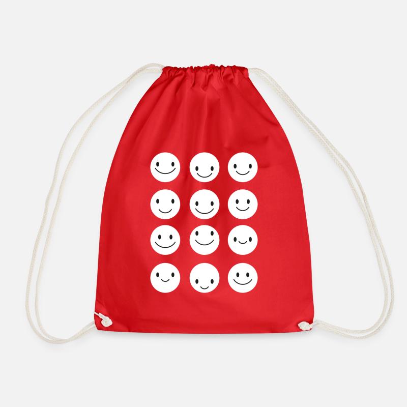 Smileys - Drawstring Bag - red