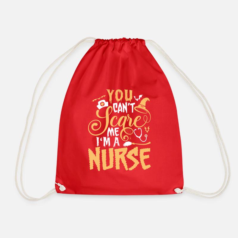 Halloween Nurse - Drawstring Bag - red